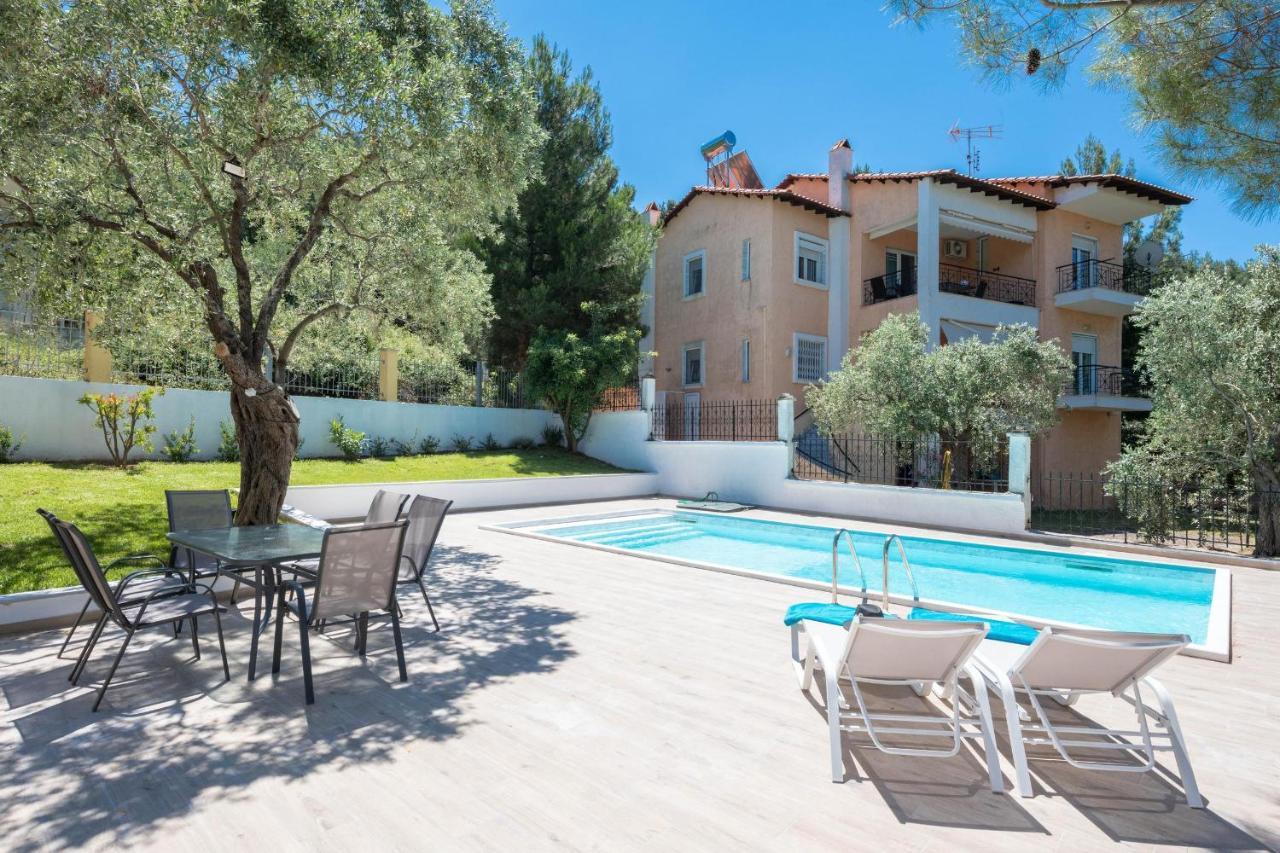 Louloudis Pool Villa Skala Rachoni  Bagian luar foto