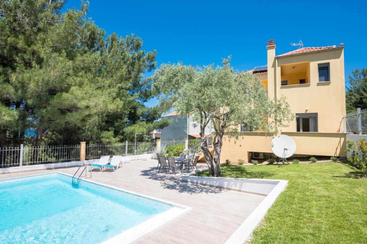 Louloudis Pool Villa Skala Rachoni  Bagian luar foto
