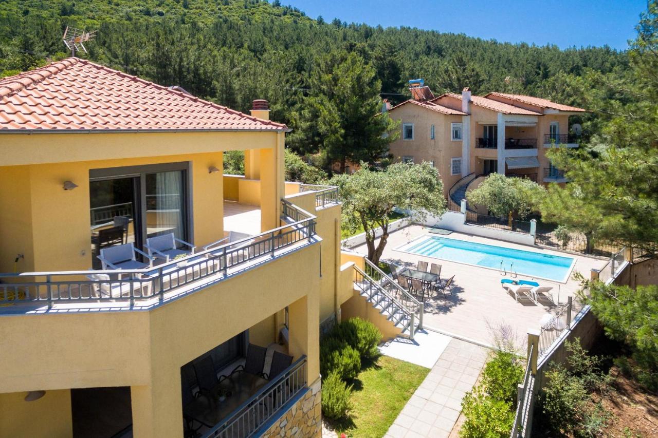 Louloudis Pool Villa Skala Rachoni  Bagian luar foto