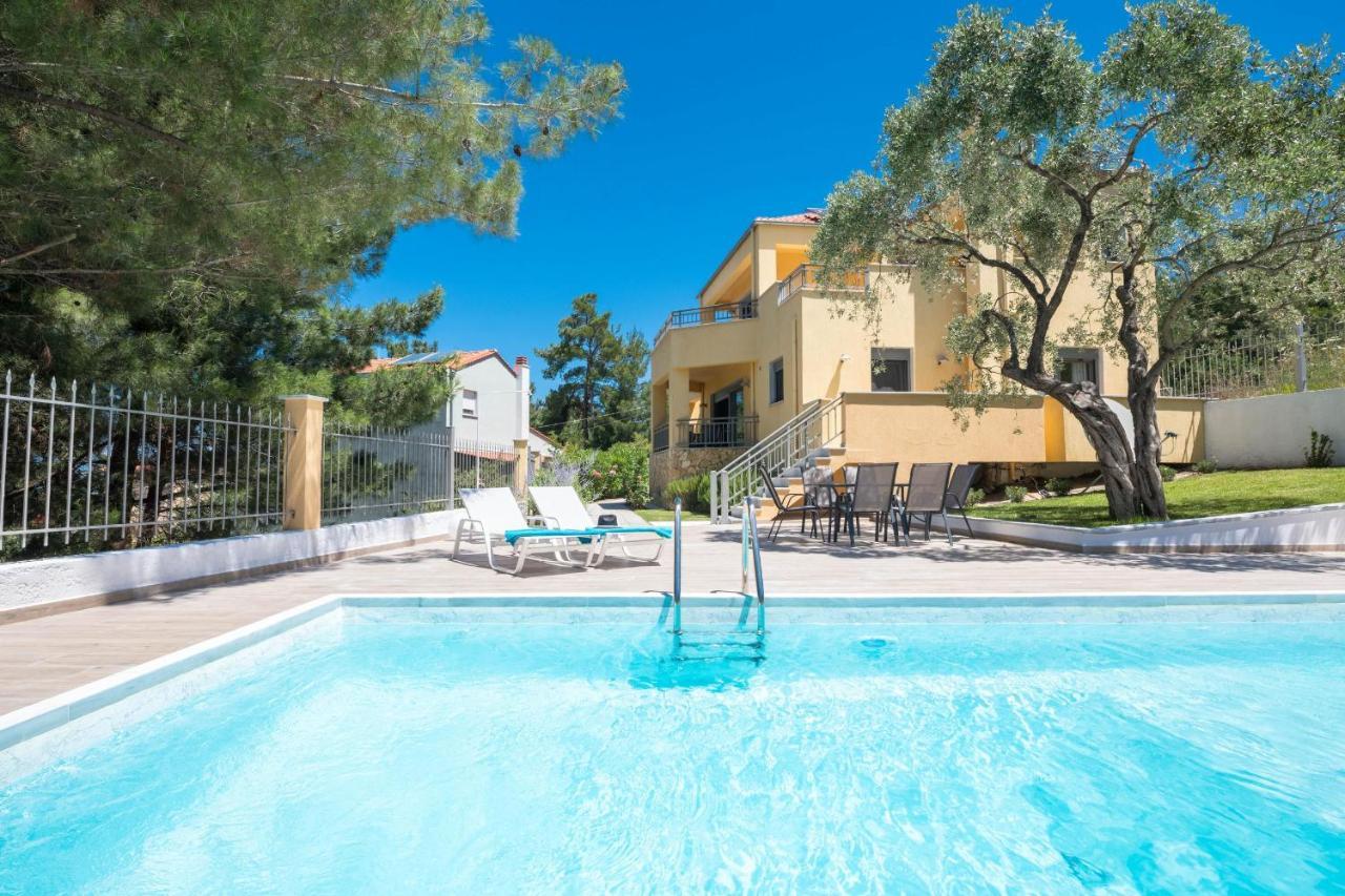 Louloudis Pool Villa Skala Rachoni  Bagian luar foto